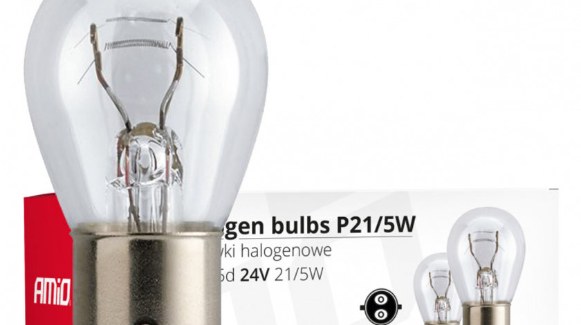 Becuri Cu Halogen P21/5w Bay15d 24v 21w/5w 10buc Amio 01007