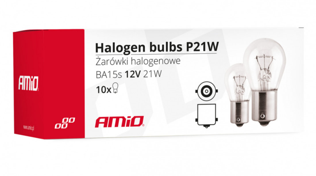 Becuri Cu Halogen P21w Ba15s 12v 21w Amio 01491