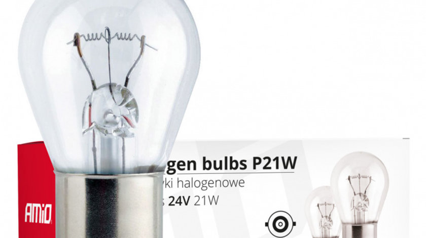 Becuri Cu Halogen P21w Ba15s 24v 10buc Amio 01006