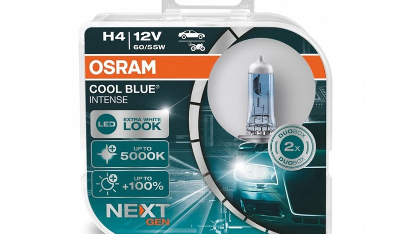 Becuri Osram H4 12v 60 / 55w P43t Night Breaker Laser, Generatia Urmatoare + 150%, 2 Buc 64193CBN-HCB