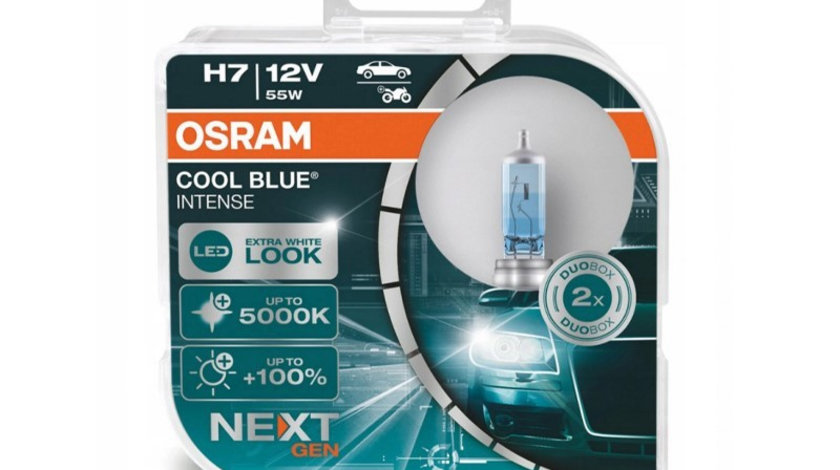 Becuri Osram H7 12v 55w Px26d Cool Blue Intense 4200k Xenonlook + 20%, 2 Buc 64210CBN-HCB