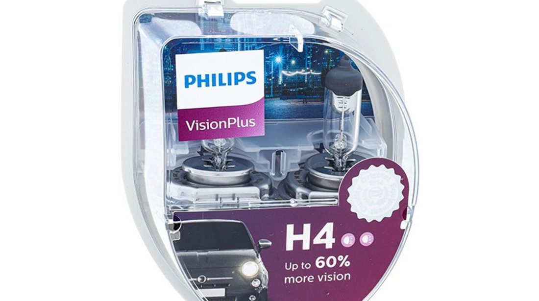 Becuri Philips H4 12v 60/55w P43t Visionplus +60% PH-39925