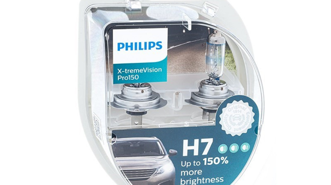 Becuri Philips H7 12v 55w Px26d X-tremevision Pro +150% PH-00569