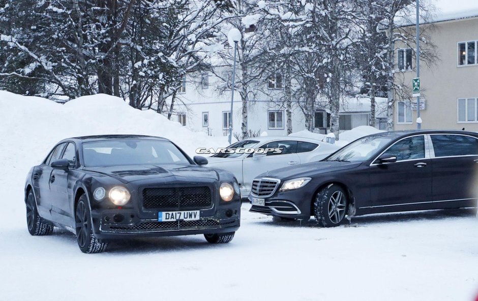 Bentley Flying Spur surprins in teste alaturi de Mercedes S-Class