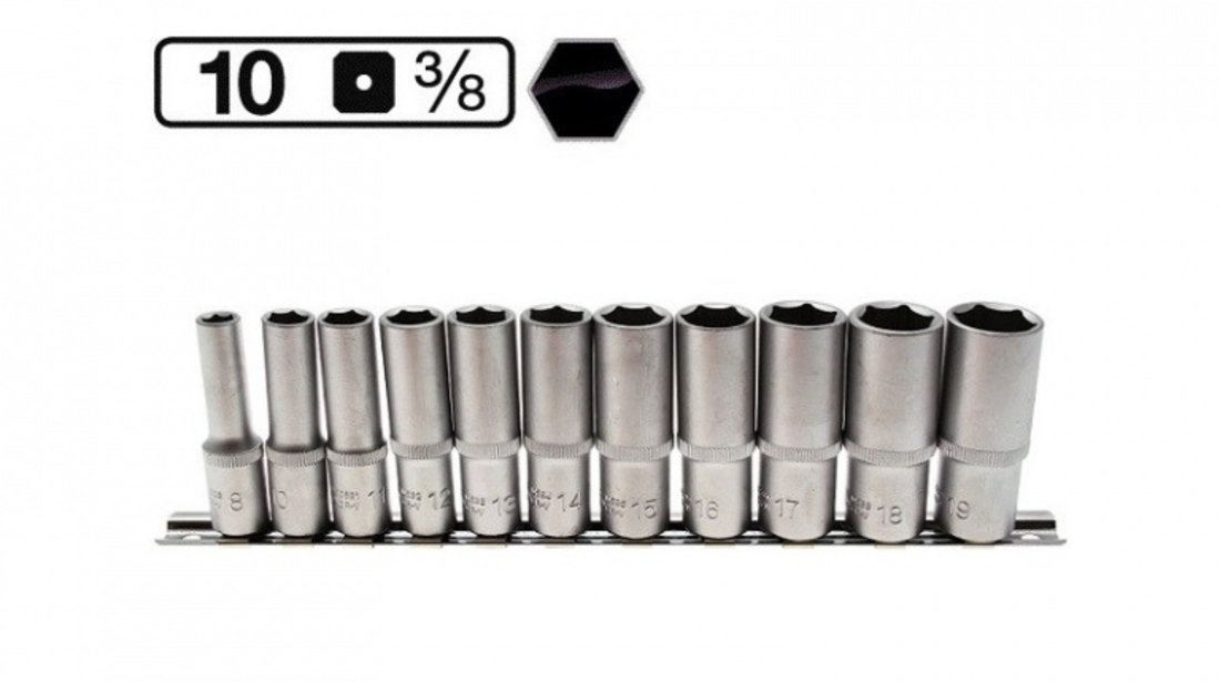 BGS-2222 Set de tubulare hexagonale lungi 3/8 , 8-19mm