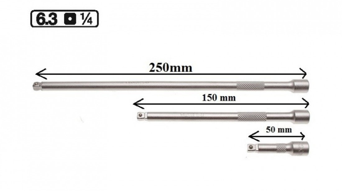 BGS-2233 Set de prelungitoare 1/4 , 50 - 150 - 250mm