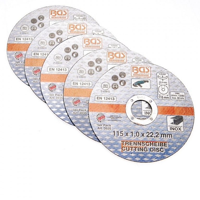 BGS-3935 Set 5 discuri de taiere 115 x 1.0 x 22.2 mm