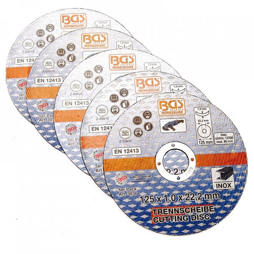 BGS-3936 Set de 5 discuri de taiere 125 x 1.0 x 22.2 mm