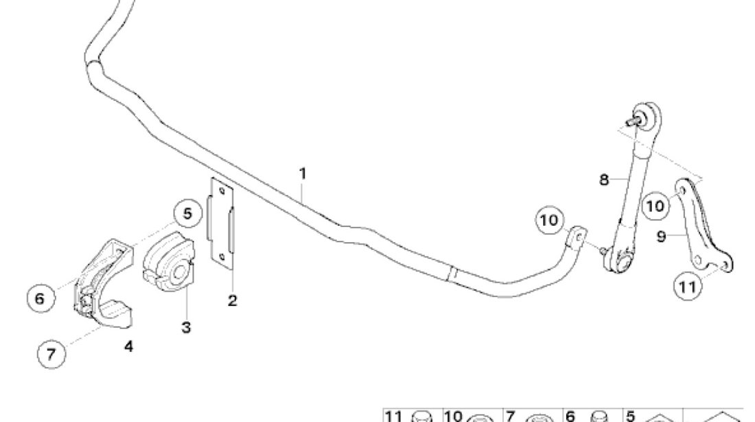 Bieleta antiruliu punte fata BMW seria 5 E60 FEBI 31306781547