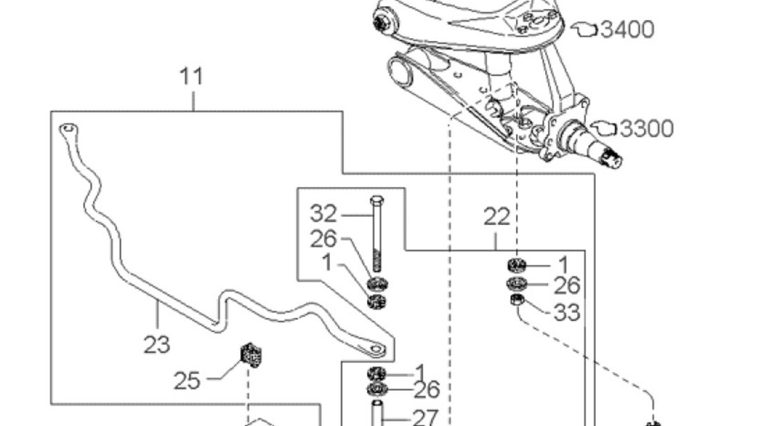 Bieleta bara stabilizatoare fata Kia K 2500 (poz.12) KIA AM 0K60A34130