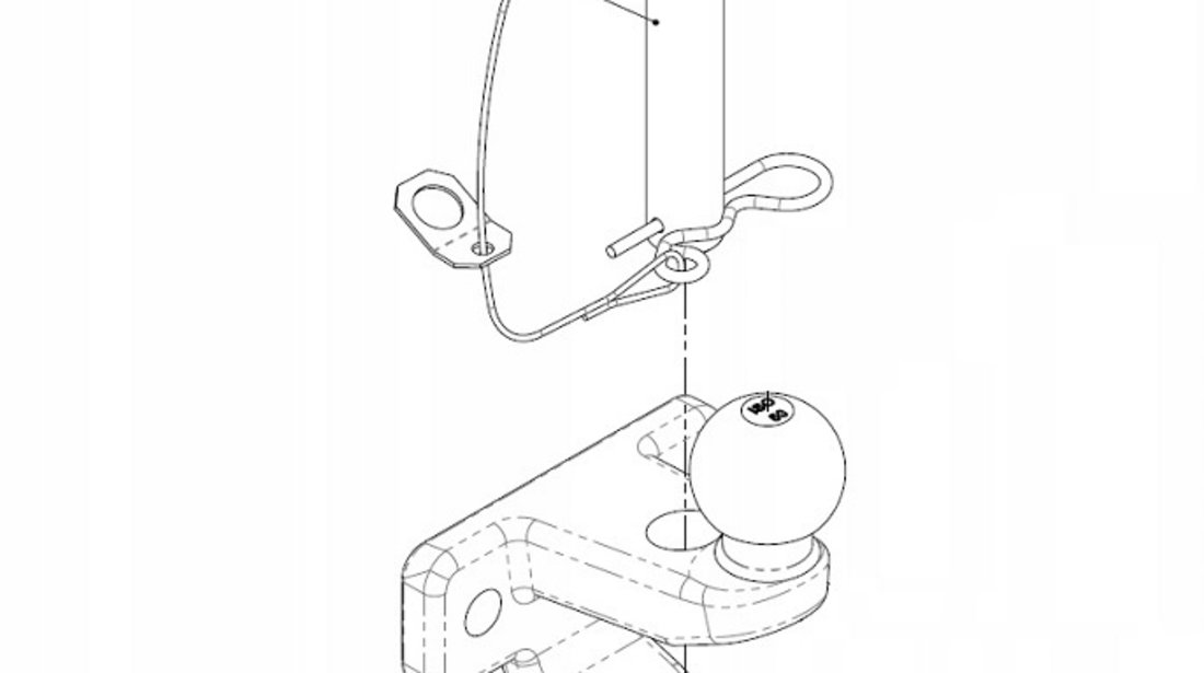 Bila remorcare auto F cu Bolt - 3500 Kg