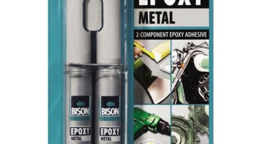 Bison Adeziv Bicomponent Cu Aspect Metalic Epoxy Metal, 2 X 12ML 400004