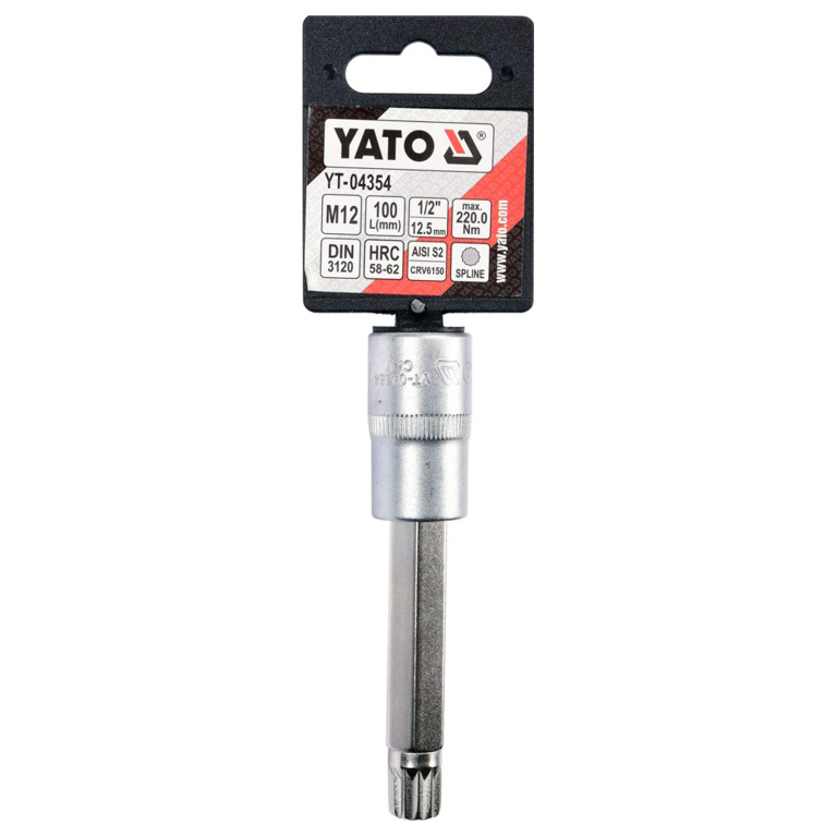 Bit Spline Yato M12 Cu Adaptor 1/2&quot; 100 mm YT-04354