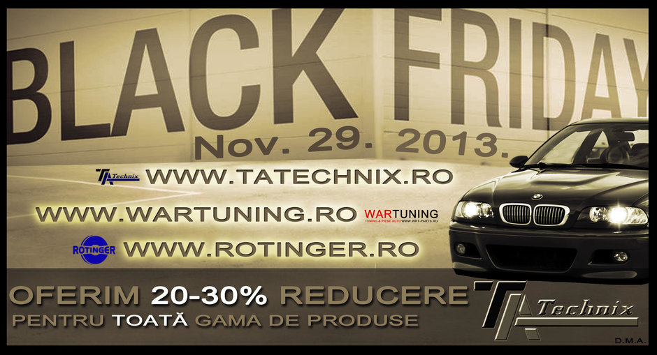 Black Friday cu reducere 20 si 30% pentru suspensiile Ta-Technix