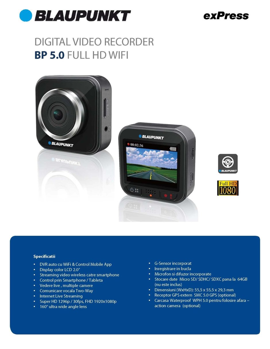 Blaupunkt BP 5.0 DVR FULL HD WIFI