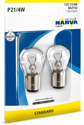 Blister 2 Becuri 12v21/4w Tip P21/4w Narva 178814000