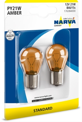 Blister 2 Becuri 12v21w Galben Tip Py21w Narva 176384000