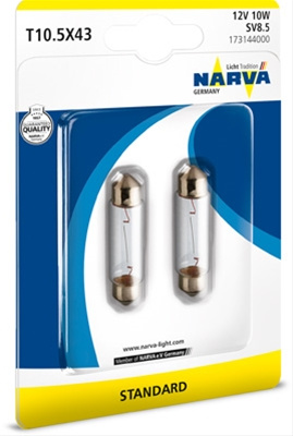 Blister 2 Becuri Sofit 12v10w Tip C10w Narva 173144000