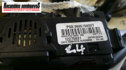 Bloc manete PEUGEOT 308 96 651 589 XT / 96651589XT / 1227583196 651 589 XT / 96651589XT / 12275831