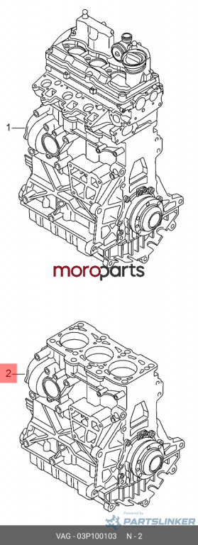 Bloc motor VOLKSWAGEN POLO 6R, 6C 2009 - > 1.2 TDI CFWA VAG 03P100103