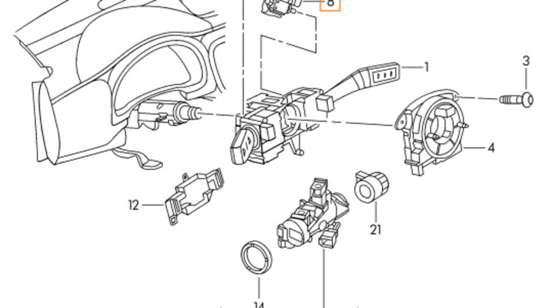 Blocator Volan Oe Volkswagen Eos 2006-2015 1K0953527D