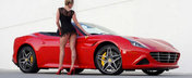 Pictorial sexy, de weekend: Blonda imbracata sumar si Ferrari-ul rosu ca focu'