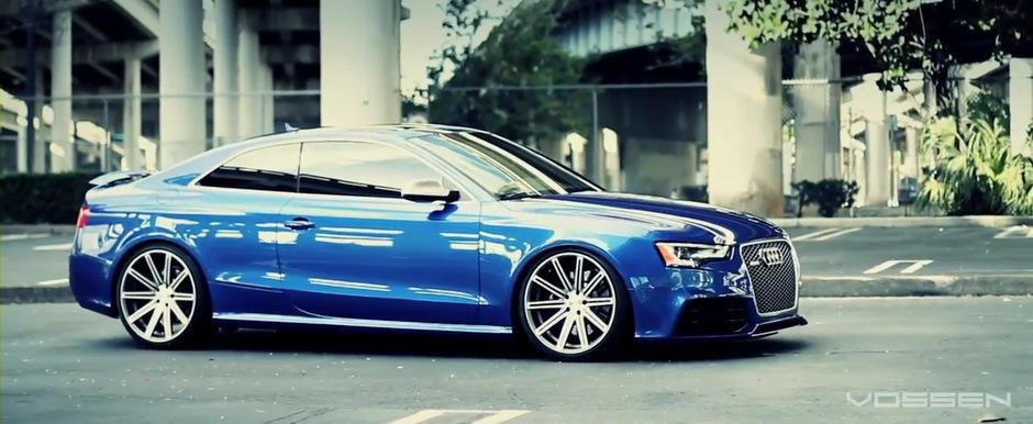 Blue Magic: Audi RS5 cu jante Vossen si suspensie pneumatica