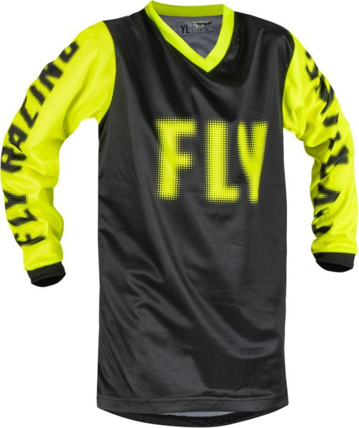 Bluza Moto Copii Fly Youth F-16 Negru / Galben Fluorescent Marimea YL FLY 376-220YL