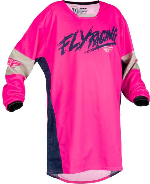 Bluza Moto Unisex Fly Youth Kinetic khaos Bej / Albastru / Roz Marimea YXL FLY 376-424YX