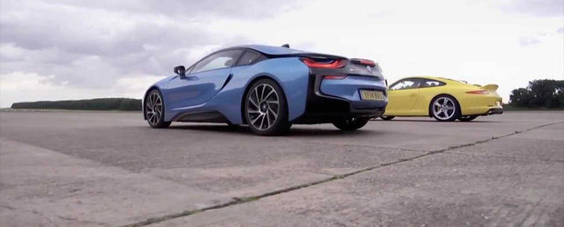 BMW i8 vs. Porsche 911 Carrera S: Care-i mai rapid in linie dreapta?