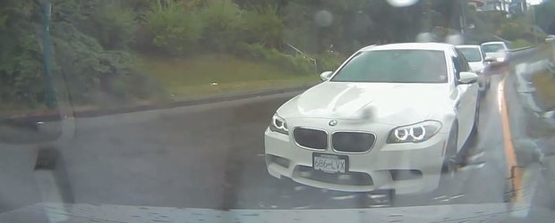 BMW M5 vs. ploaie: BMW - zero, PLOAIE - unu