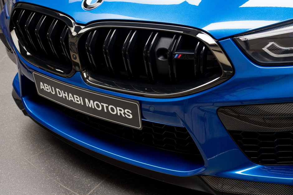 BMW M8 Competition Gran Coupe in Speed Sonic Blue