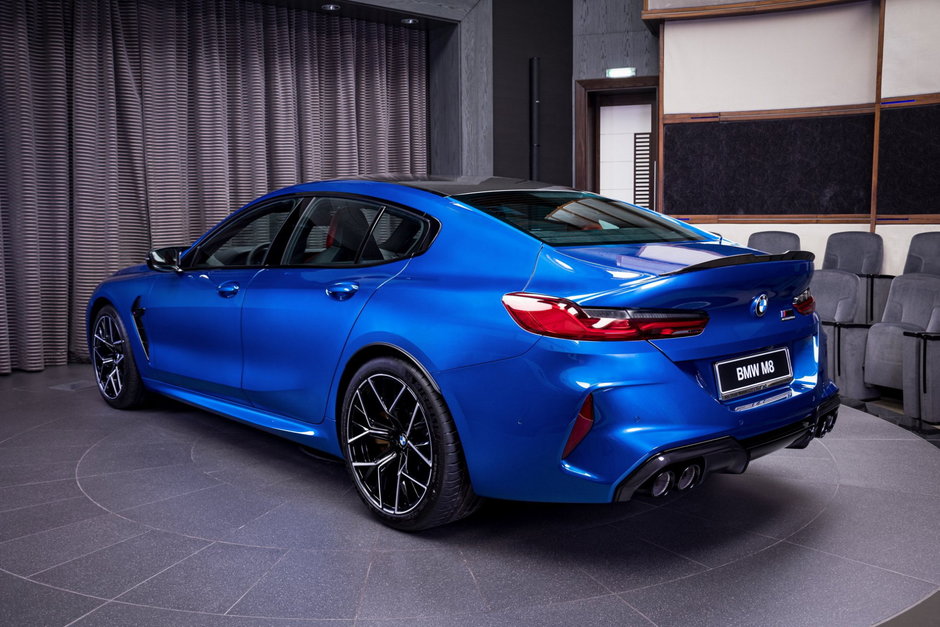 BMW M8 Competition Gran Coupe in Speed Sonic Blue