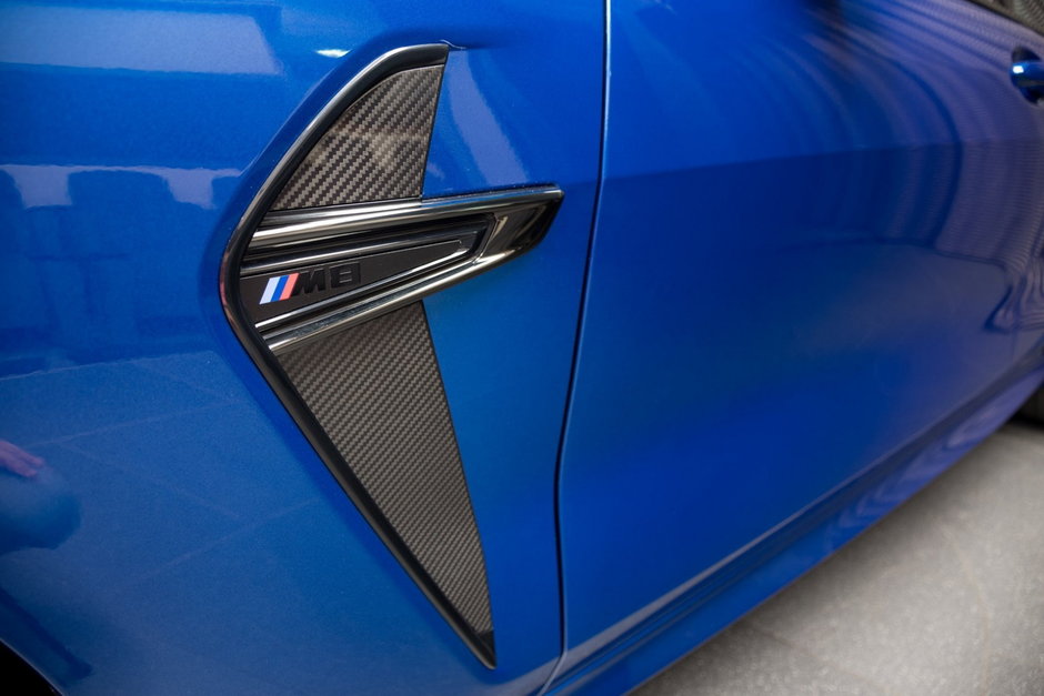 BMW M8 Competition Gran Coupe in Speed Sonic Blue