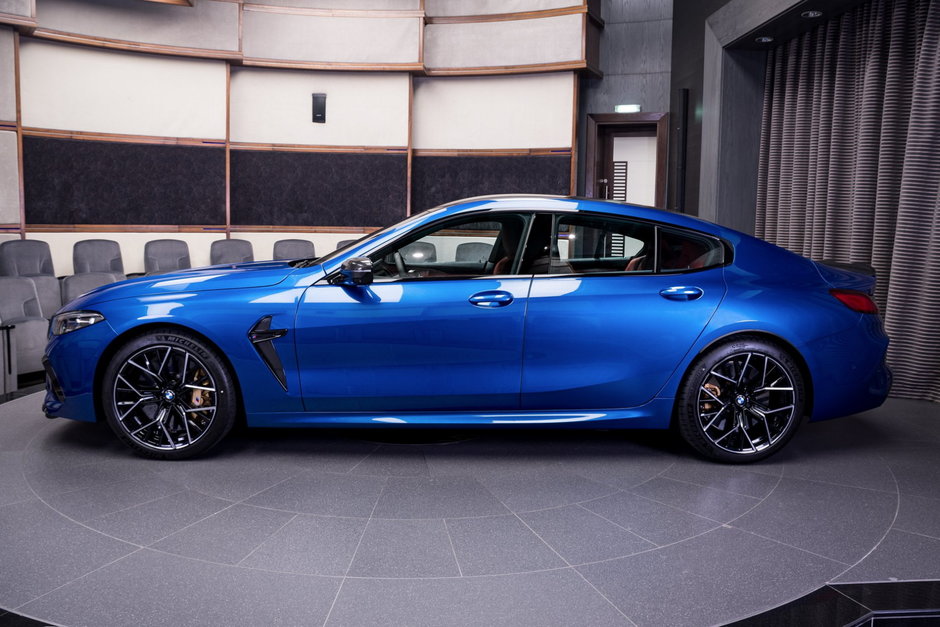 BMW M8 Competition Gran Coupe in Speed Sonic Blue