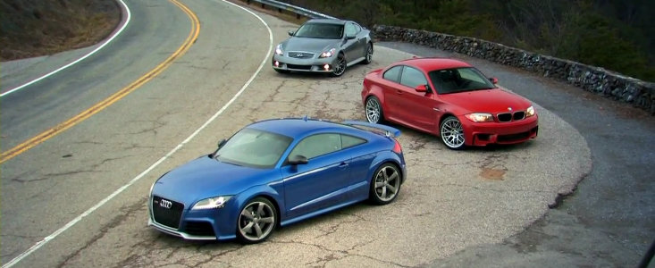 BMW Seria 1 M Coupe versus Audi TT-RS versus Infiniti IPL G Coupe