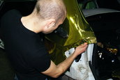 BMW X5 M imbracat in folie aurie