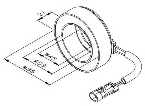 Bobina, ambreiaj magnetic compresor OPEL AGILA (A) (H00) (2000 - 2007) NRF 38475 piesa NOUA