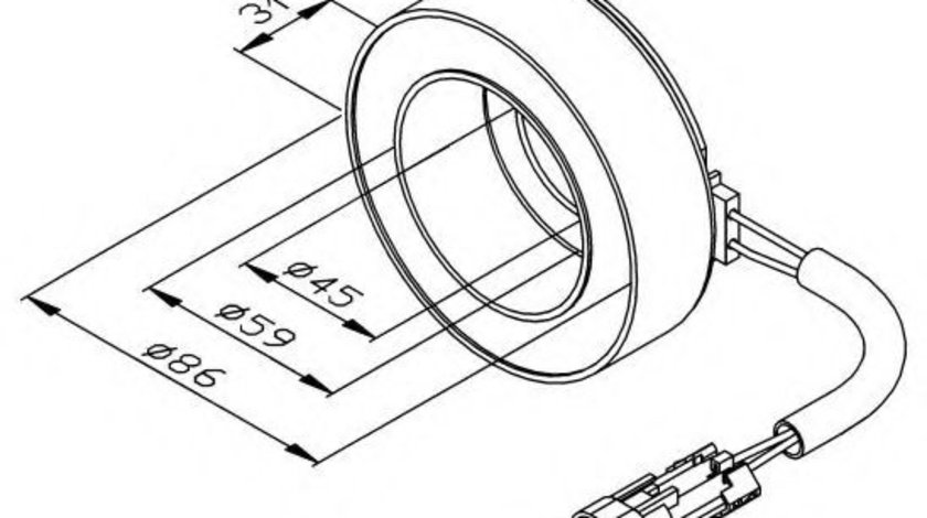 Bobina, ambreiaj magnetic compresor OPEL AGILA (A) (H00) (2000 - 2007) NRF 38475 piesa NOUA