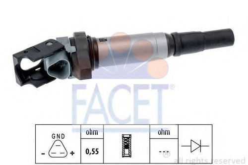 Bobina de inductie BMW Seria 5 (F10, F18) (2009 - 2016) FACET 9.6507 piesa NOUA