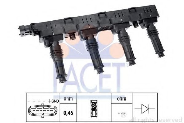 Bobina de inductie OPEL ASTRA H GTC (L08) (2005 - 2016) FACET 9.6300 piesa NOUA