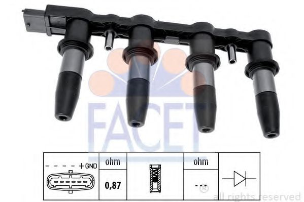 Bobina de inductie OPEL VECTRA C GTS (2002 - 2016) FACET 9.6350 piesa NOUA