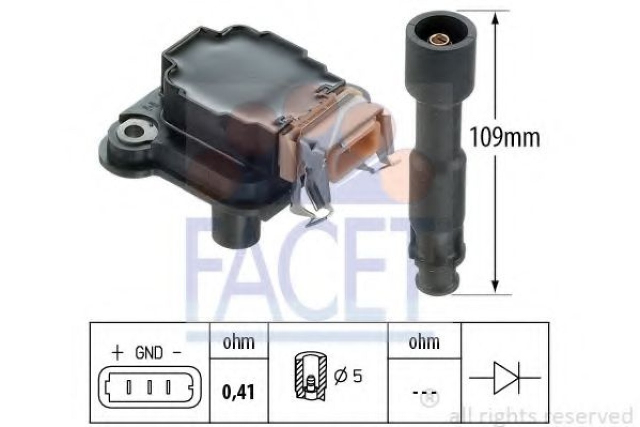 Bobina de inductie VW GOLF IV (1J1) (1997 - 2005) FACET 9.6254 piesa NOUA