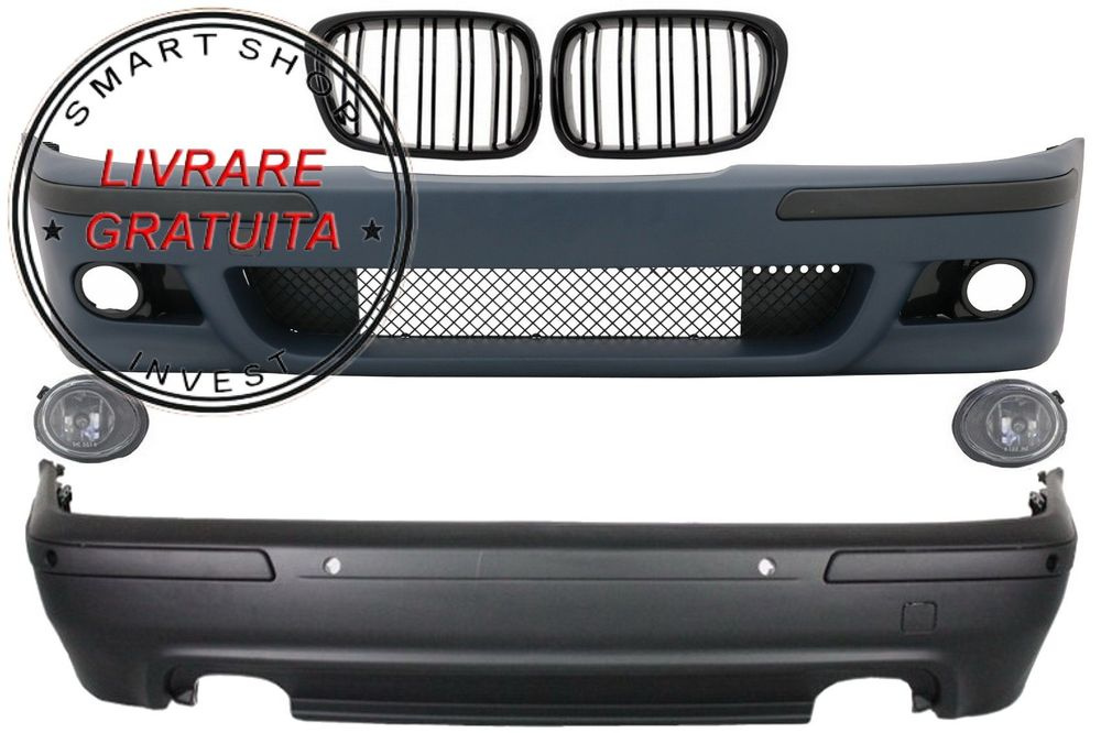 Body Kit Exterior BMW Seria 5 E39 (1997-2003) Cu Proiectoare Crom si Grile Negru L