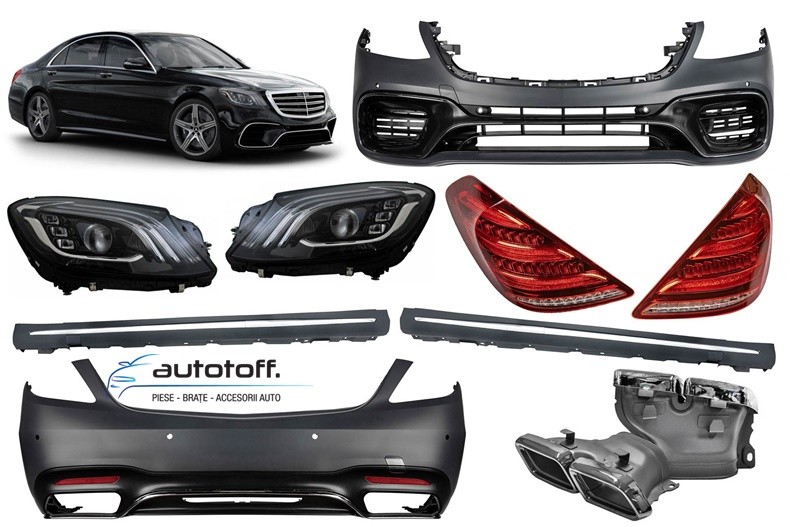 Body kit S63 Mercedes W222 S-Class (13-20) Conversie la Facelift 2017+
