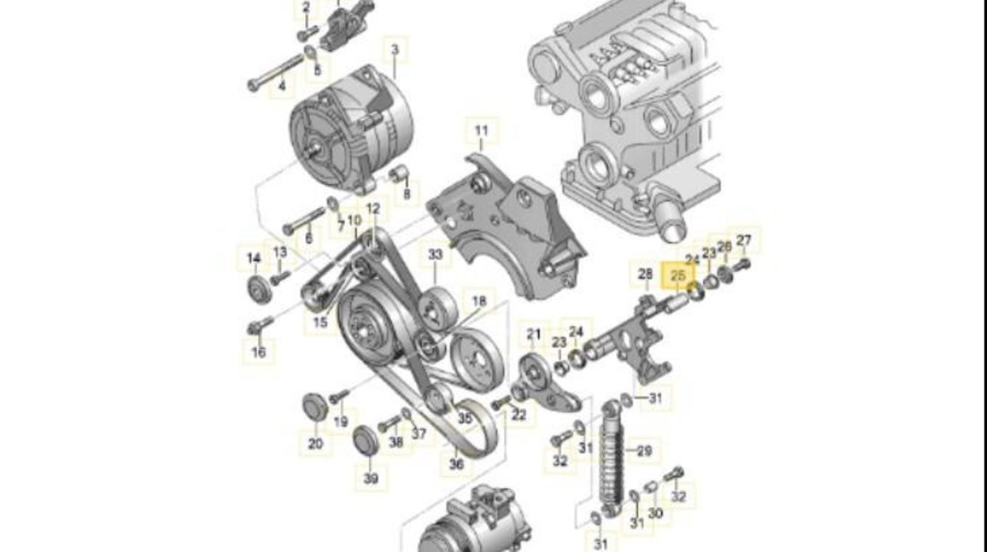Bolt fixare intinzator alternator Audi A4 (2000-2004) [8E2, B6] 0380420