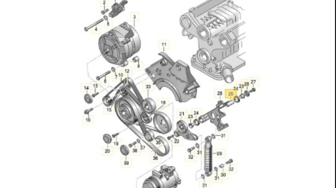 Bolt fixare intinzator transmisie Audi A4 CABRIOLET (2005-2008) [8H ,B7 ] 0380420