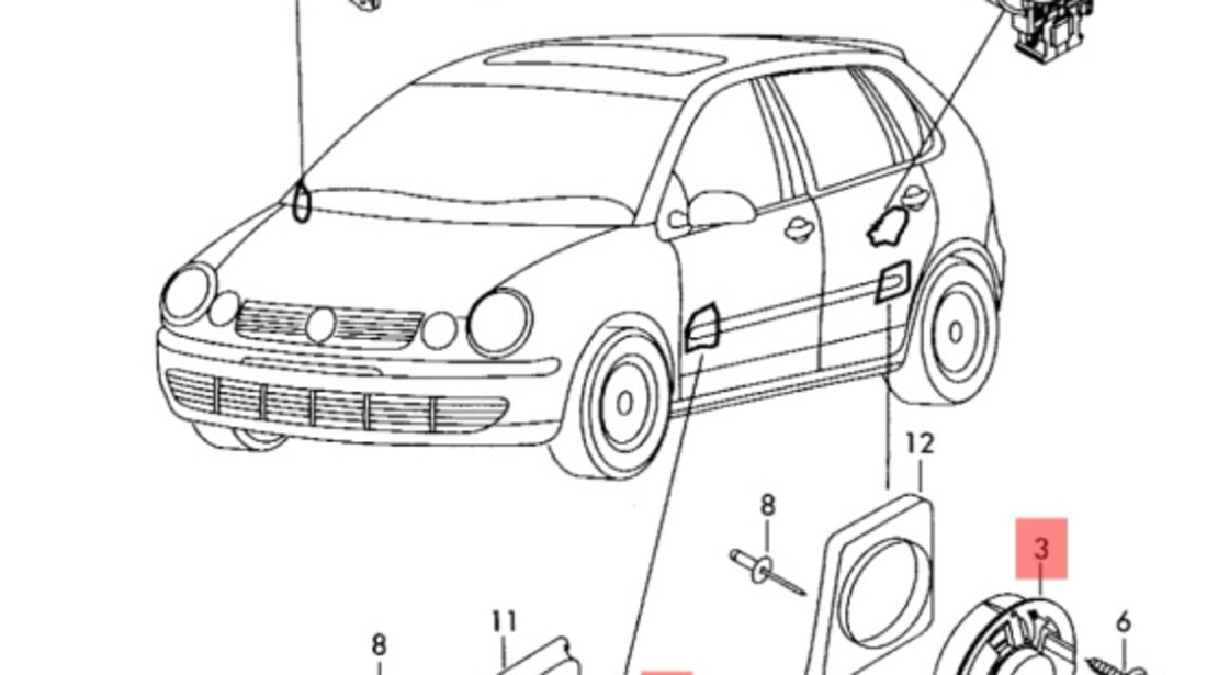 Boxa auto stanga fata SEAT IBIZA IV (6L1) [ 2002 - 2009 ] 16V (AUB, BBZ) 74KW|100HP OEM 6L0035411 6L0 035 411