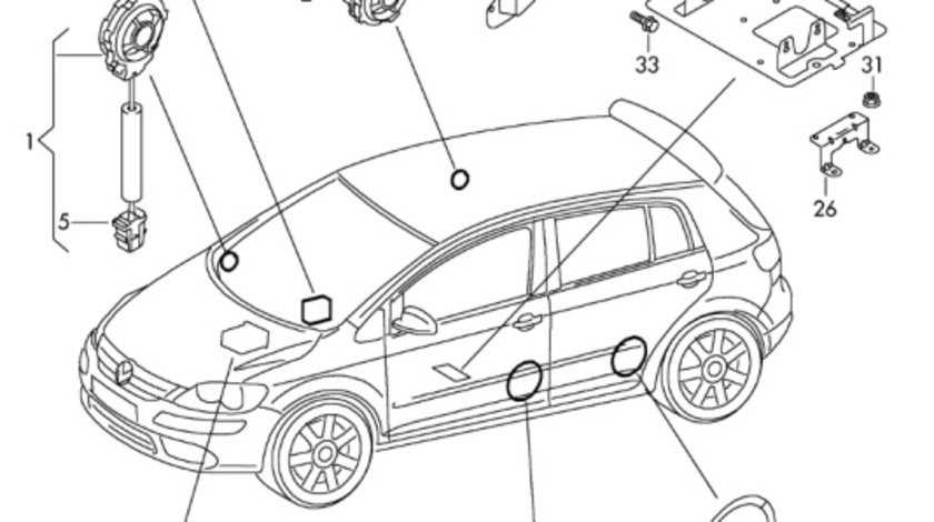 Boxa cu defect la prindere Volkswagen Golf 6 Hatchback OEM 1K8035454