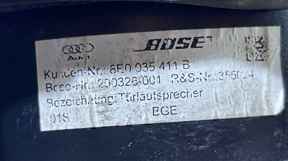 Boxa Difuzor Audio BOSE Audi A4 B7 2005 - 2008 Cod 8E0035411B